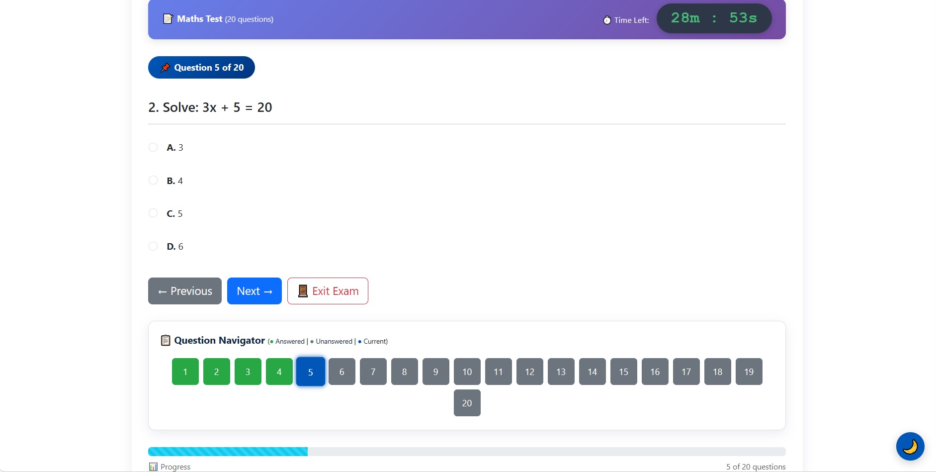 Exam Interface