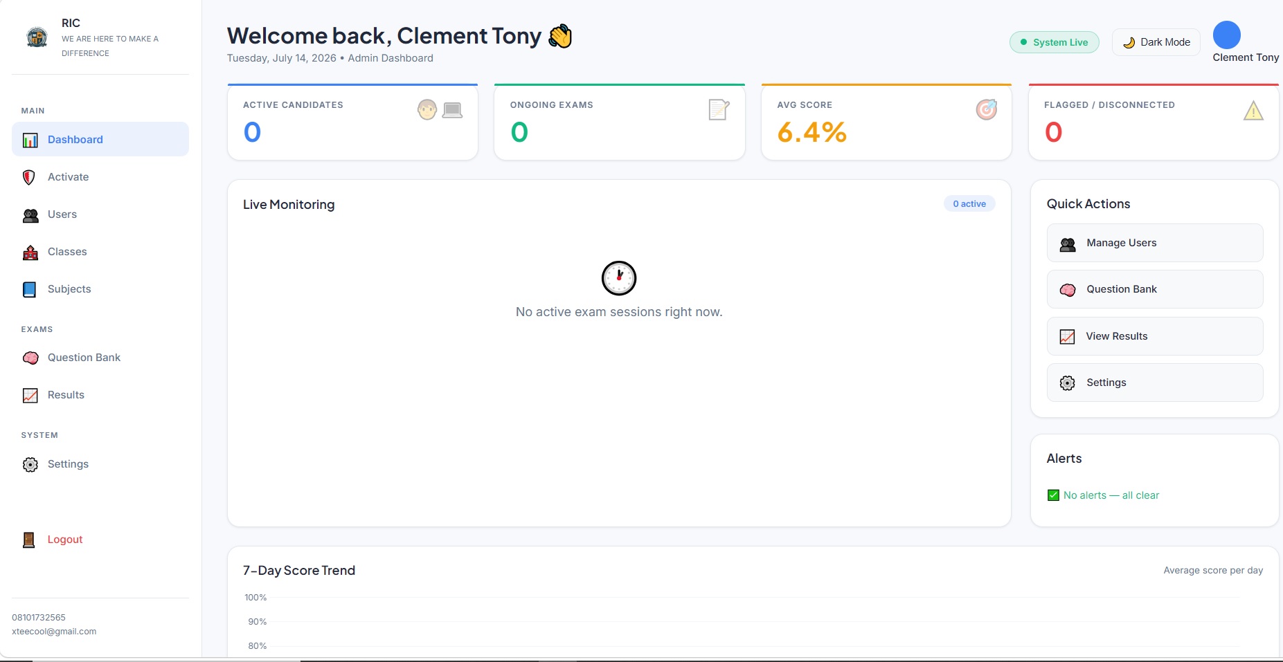 Admin Dashboard