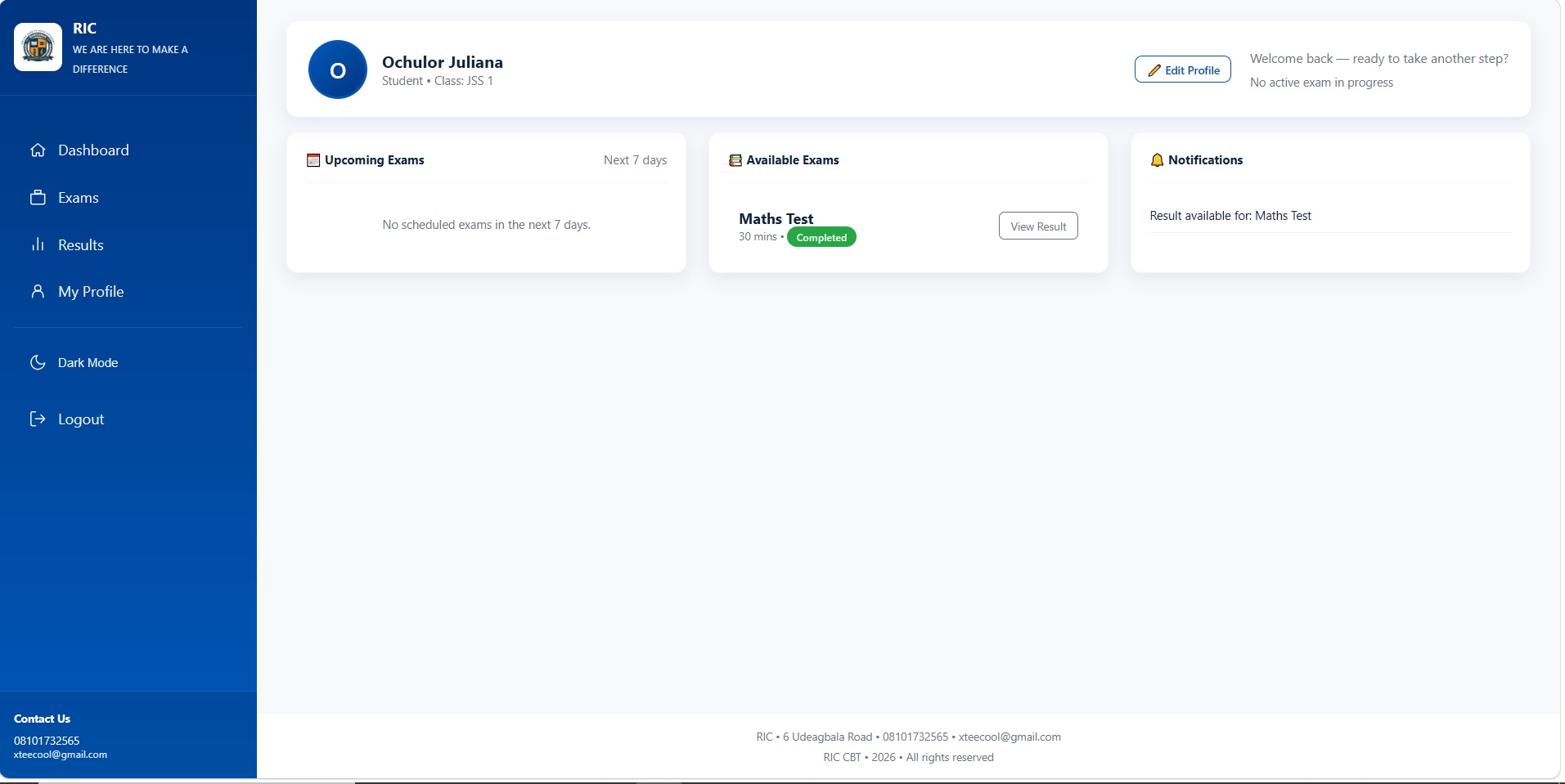 Student Dashboard